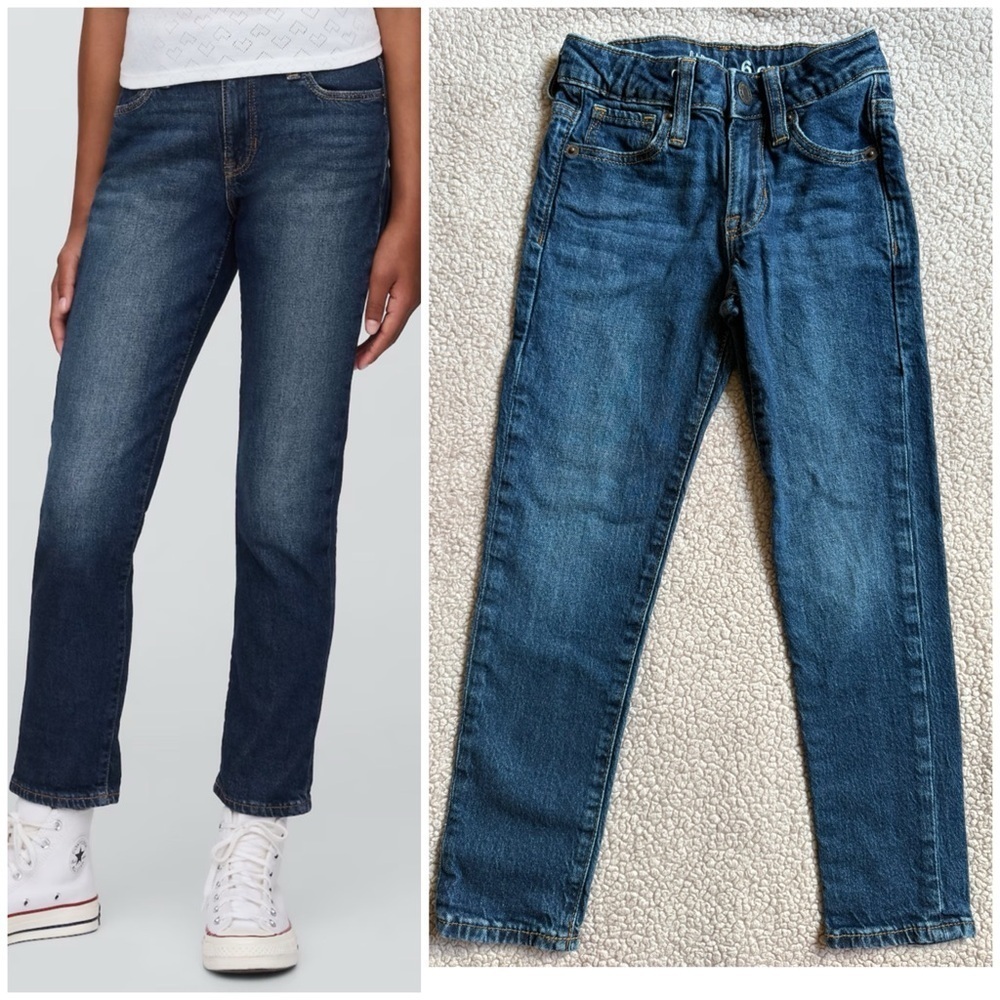 GAP Kids Girlfriend Jeans | Size 6 Slim | Medium Wash Denim